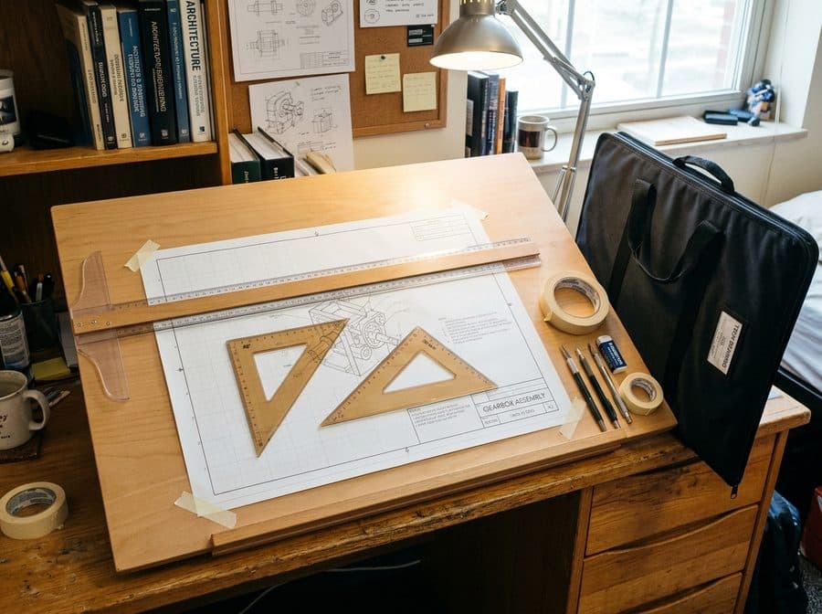 A2 Engineering Drawing Board + Tee-Square & Set Squares